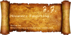 Hovanecz Fausztina névjegykártya
